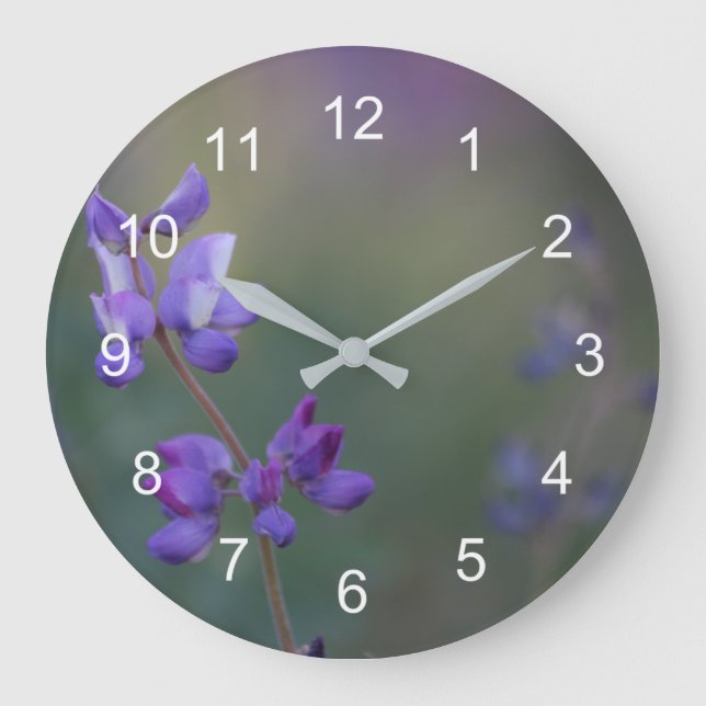 Field of Lupine Large Clock (Front)