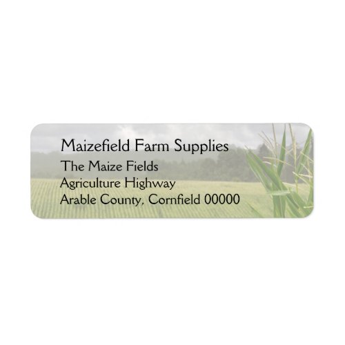 Field of maize landscape label