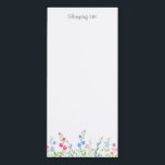 Field of Mixed Watercolor Wildflowers    Magnetic Notepad<br><div class="desc">Printed from original watercolor painting.</div>