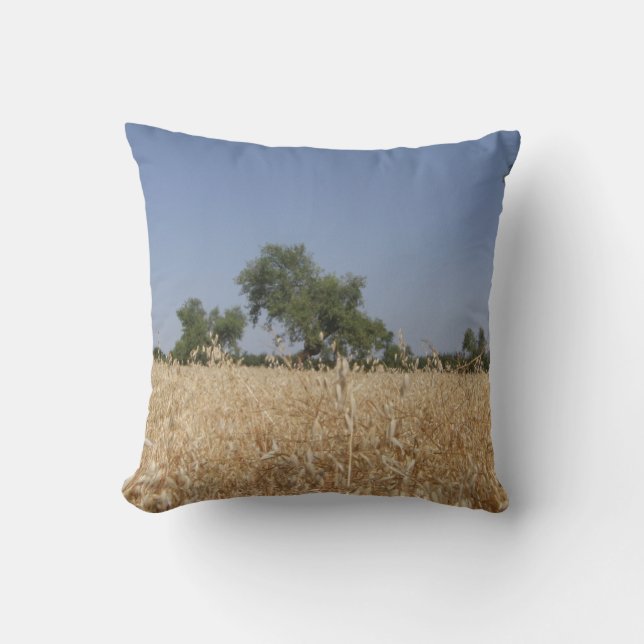 Field Of Oats Throw Pillow (Front)