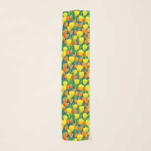 Field of Orange and Yellow Tulips Long Scarf