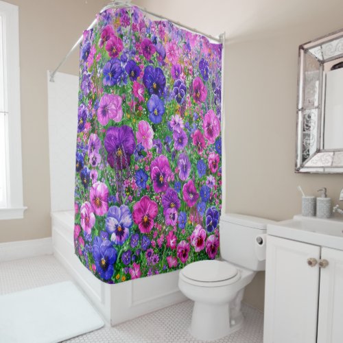 Field of Pansies Shower Curtain