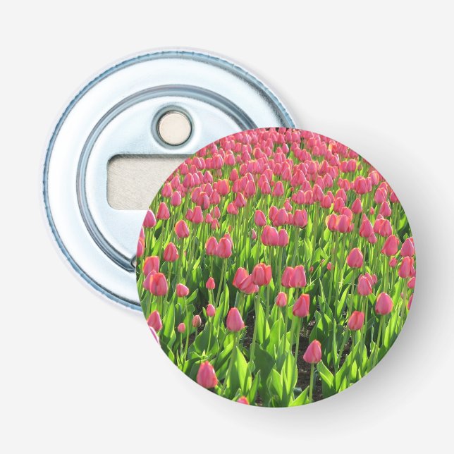 Field of Pink Tulips Bottle Opener (Front)