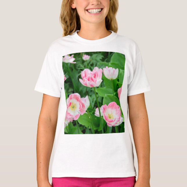 Field of pink tulips T-Shirt (Front)