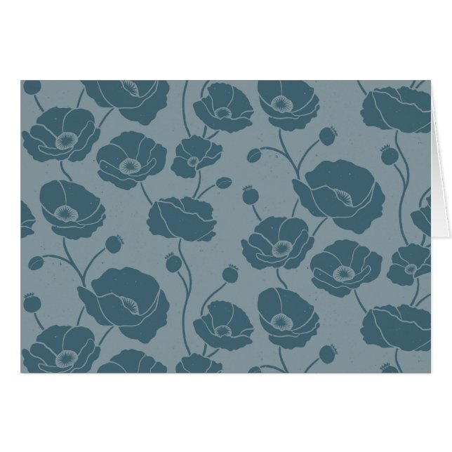 Field of Poppies blues Cards (Front Horizontal)