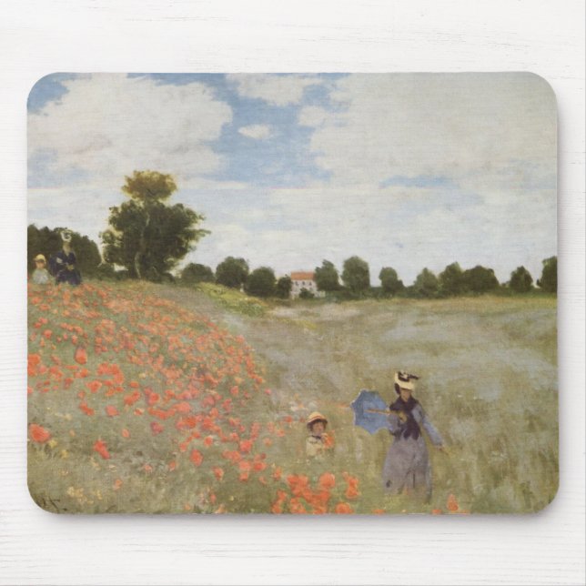 Field of Poppies Claude Monet Mouse Pad (Front)