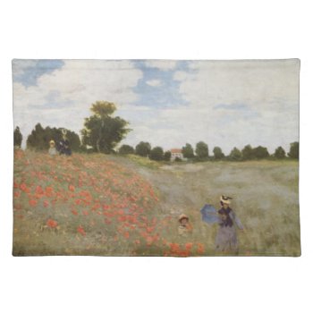 Field Of Poppies Claude Monet Placemat by Crazy4FamousArt at Zazzle