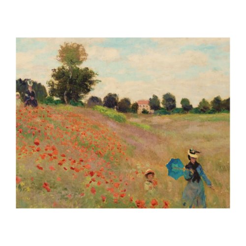 Field of Poppies Claude Monet Wood Wall Art