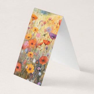 Field of Poppies Flowers Folded Bookmark  Business Card