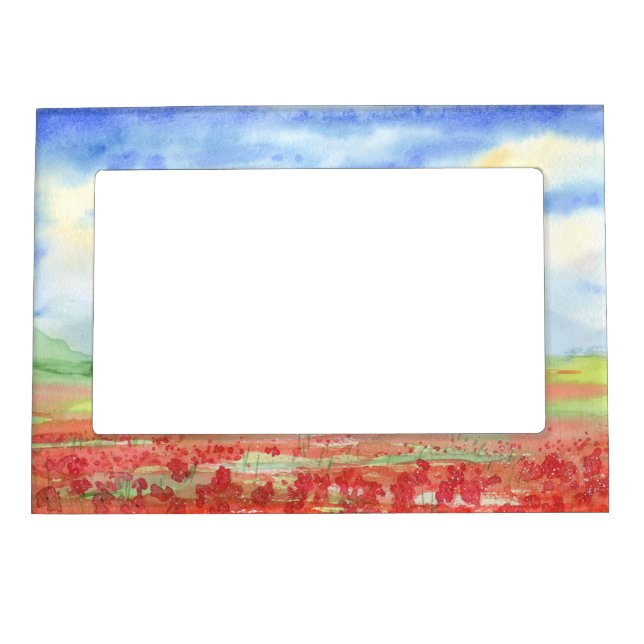 Field of poppies in Tuscany Magnetic Frame (Front)