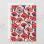 Field of poppies // modern line contour wildflower holiday card