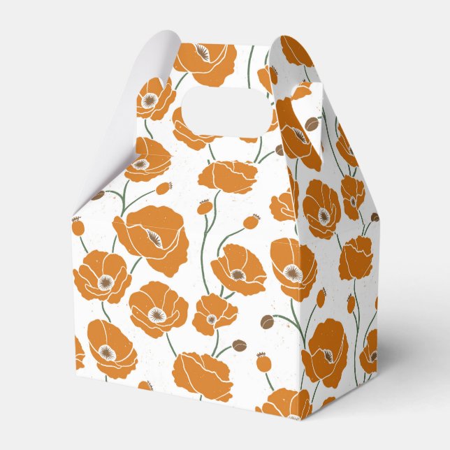 Field of Poppies orange Favor Boxes (Front Side)