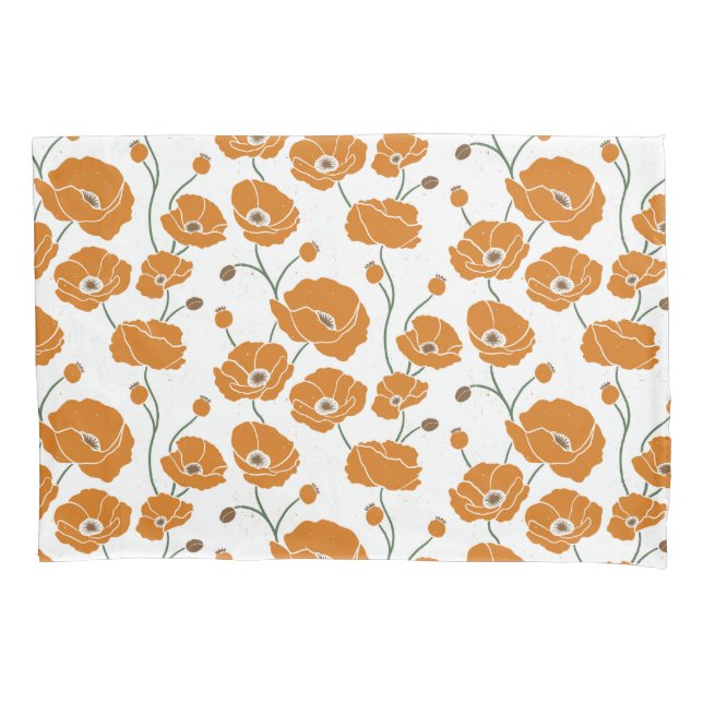 Field of Poppies orange Pillow Case (Front)