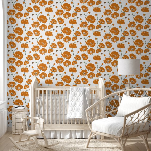 Field of Poppies orange Wallpaper (Kids)