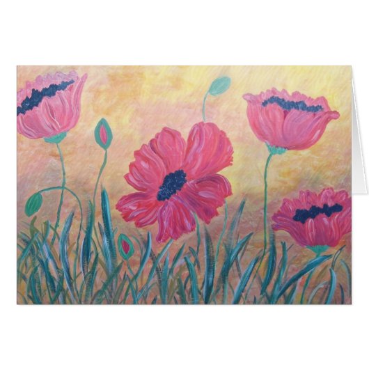 Field Of Poppies Painting Cards (Front Horizontal)