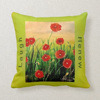 Field of Poppies Throw Pillow