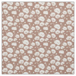 Field of Poppies white on brown Fabric