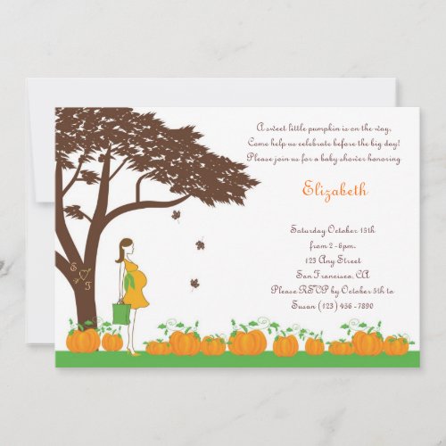 Field of Pumpkins Neutral Baby Shower Invitations