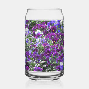 Field Of Purple Flowers 8420 Pansies Can Glass