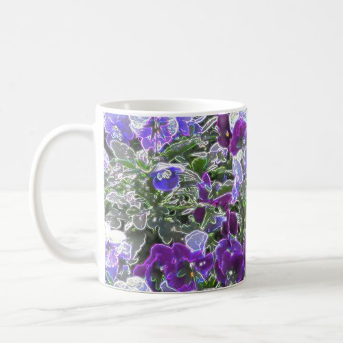 Field Of Purple Flowers 8420 Pansies Coffee Mug