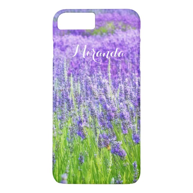 Field of Purple Lavender Flowers Personalized Case-Mate iPhone Case (Back)