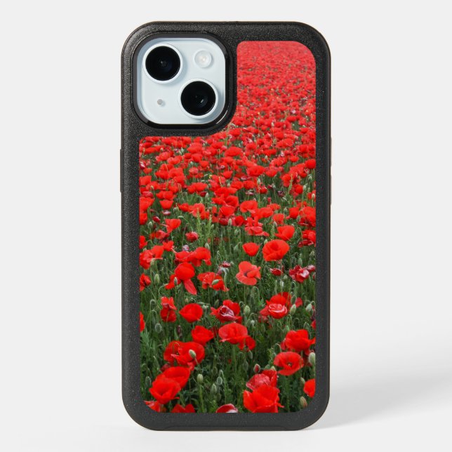 Field of Red Poppies iPhone 15 Case (Back)