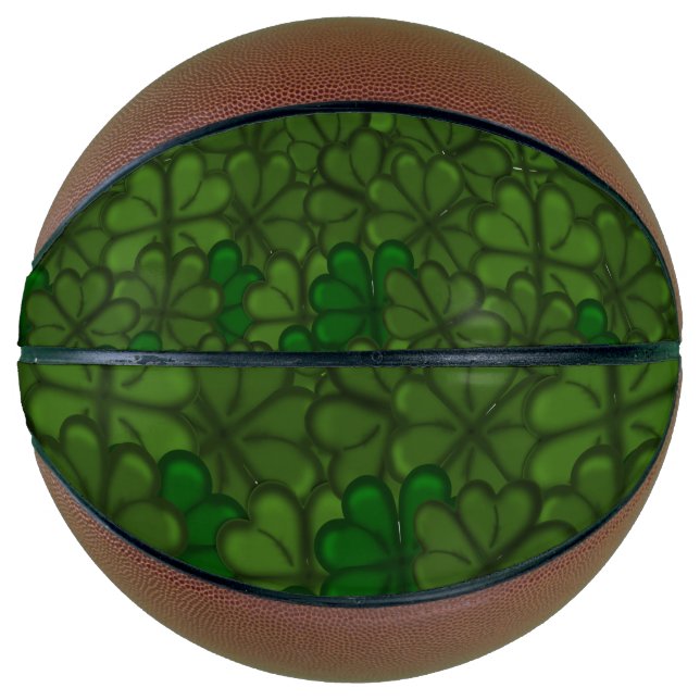 Field of Shamrocks Digital Art Pattern St Patricks Basketball (Front)