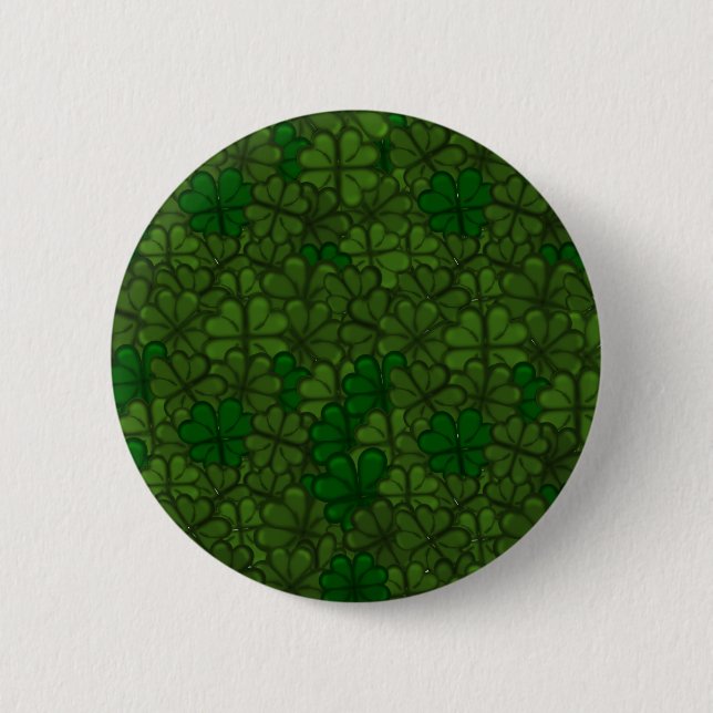 Field of Shamrocks Digital Art Pattern St Patricks Button (Front)