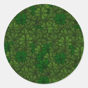 Field of Shamrocks Digital Art Pattern St Patricks Classic Round Sticker