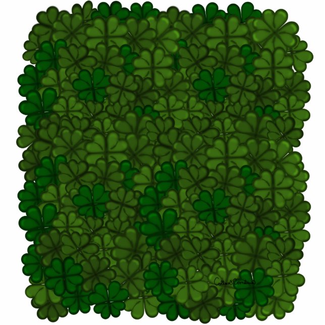 Field of Shamrocks Digital Art Pattern St Patricks Cutout (Front)