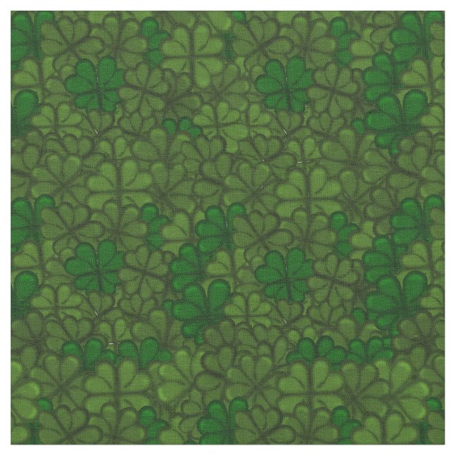 Field of Shamrocks Digital Art Pattern St Patricks Fabric (Close Up)