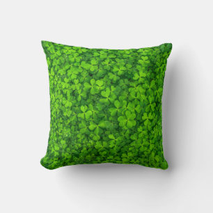 Field of Shamrocks Throw Pillow