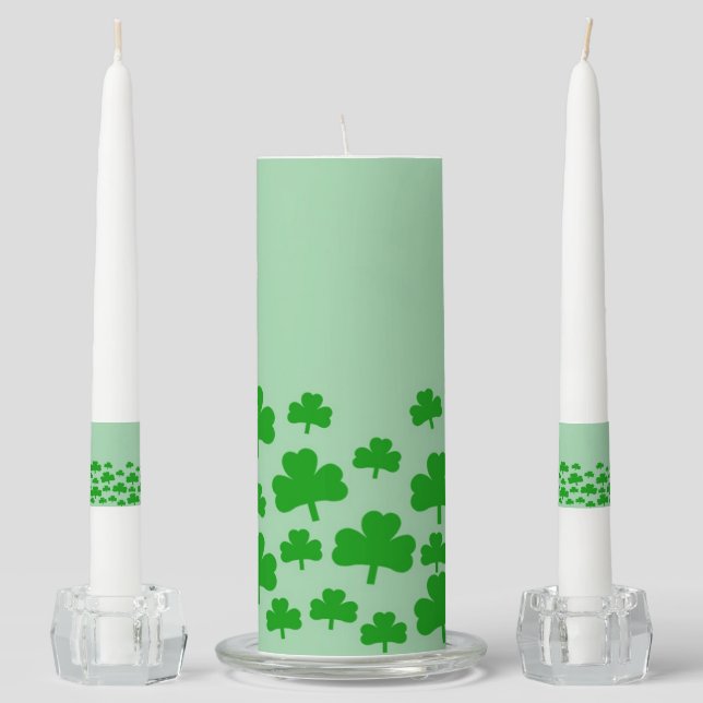 Field of Shamrocks Unity Candles (Front)