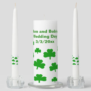 Field of Shamrocks Wedding Unity Candles