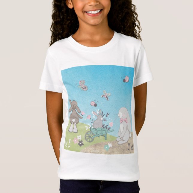 Field of spring bunnies T-Shirt (Front)
