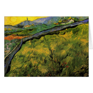 Field of Spring Wheat, Sunrise by Vincent van Gogh Cards
