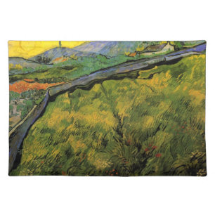 Field of Spring Wheat, Sunrise by Vincent van Gogh Cloth Placemat