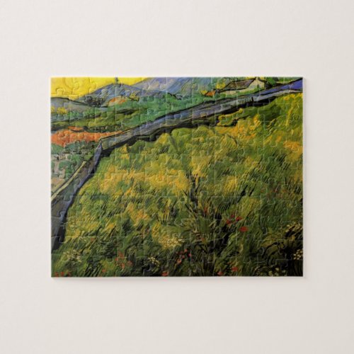 Field of Spring Wheat Sunrise by Vincent van Gogh Jigsaw Puzzle