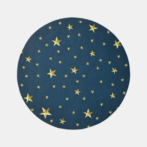 Field of Stars on Deep Midnight Blue Sky Outdoor Rug