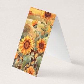 Field of Sunflowers Book Folded Bookmark  Business Card