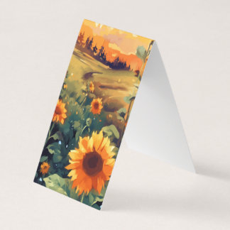 Field of Sunflowers Book Folded Bookmark  Business Card
