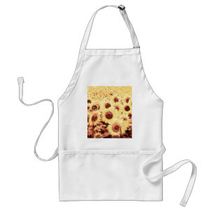 Field of Sunflowers - brown, gold and yellow Adult Apron