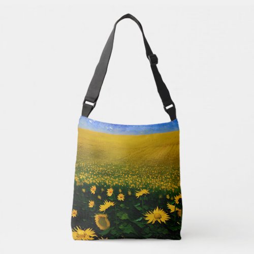 Field of Sunflowers Cross_Body Tote Bag