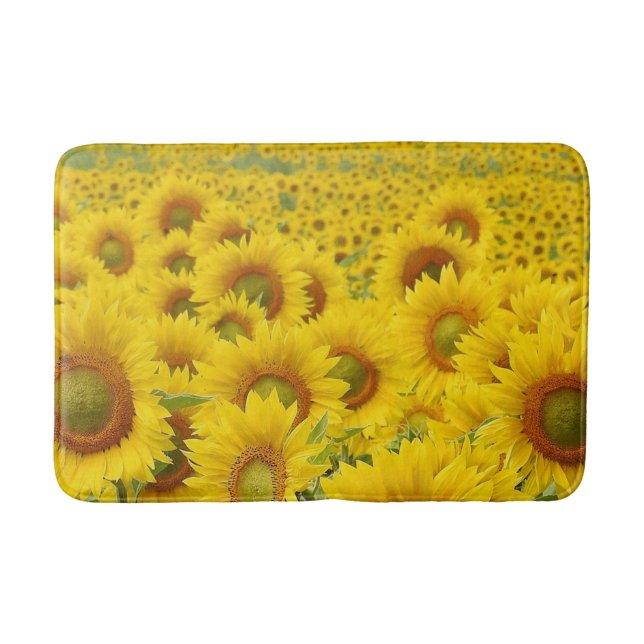 Field of Sunflowers Design Bath Mat (Front)