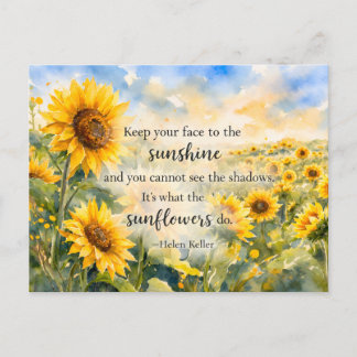 Field of Sunflowers – Watercolor Sunflower Postcard