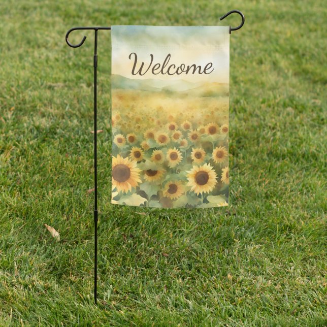 Field of Sunflowers Welcome  Garden Flag (In SItu)