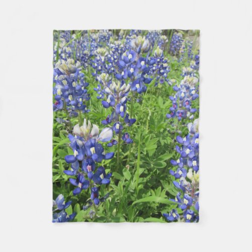 Field of Texas Bluebonnets Fleece Blanket