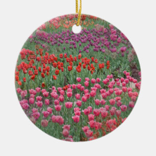 Field Of Tulips Ceramic Ornament