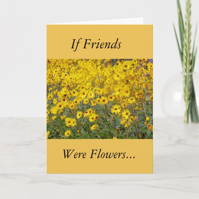 Field Of Vibrant Yellow Flowers Friendship Card (Front)