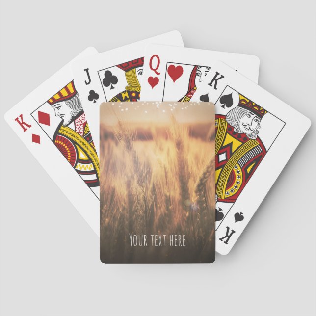 Field of Wheat Rustic Country Wedding Favor Poker Cards (Back)
